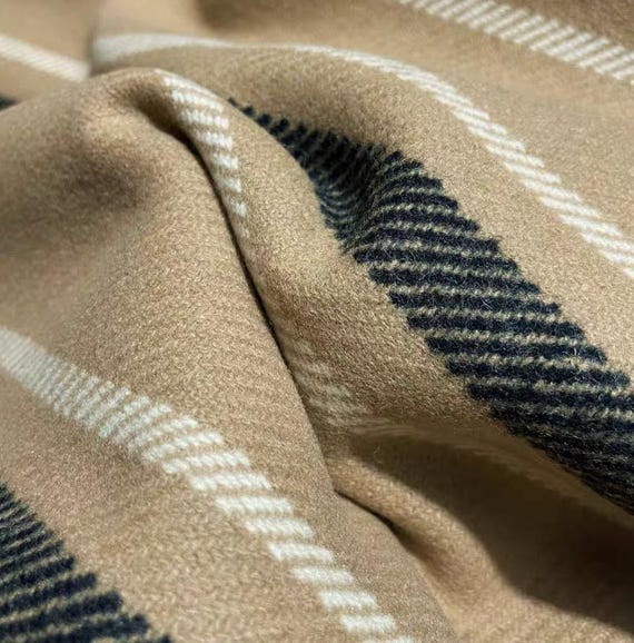 Striped Wool fabric by the yard