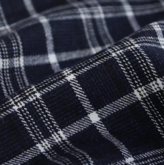 Plaid wool fabric by the yard