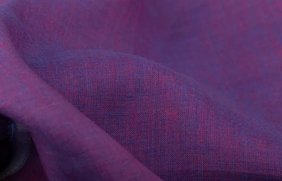 Yarn dyed iridescent linen fabric by the yard