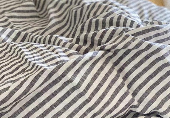 Extra Wide Yarn Dyed Striped Linen Fabric – Apparel, Bedding, Curtains (280cm)