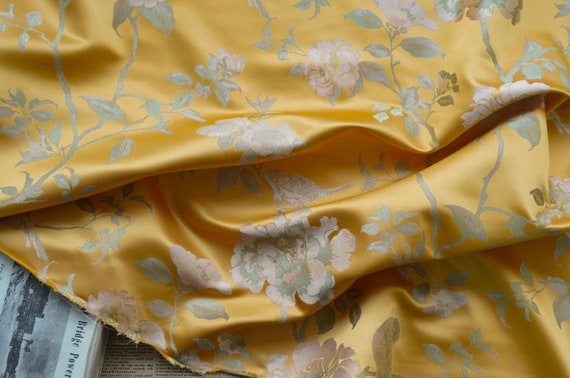 Jacquard brocade fabric by the yard