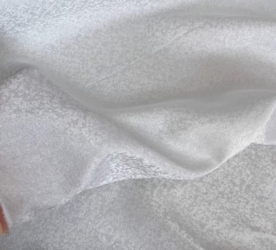 Silver Metallic Shimmery Jacquard silk fabric by the yard