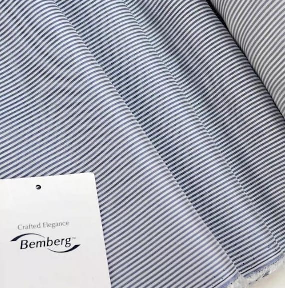 Striped Bemberg cupra fabric, Cupro lining fabric by the yard