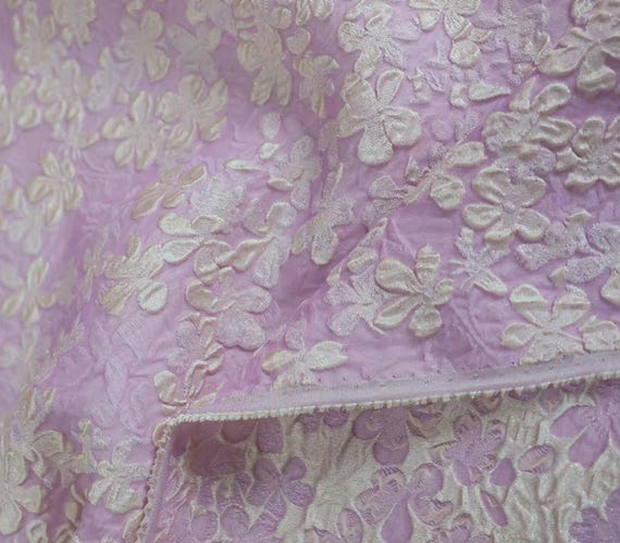 Shimmery embossed jacquard silk fabric by the yard