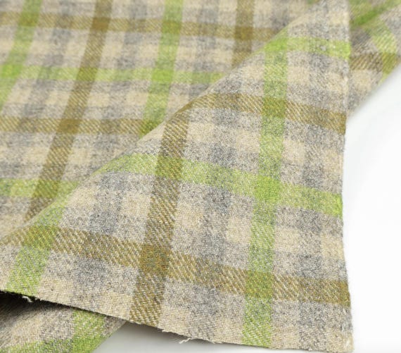 Double-Faced Plaid Wool fabric by the yard