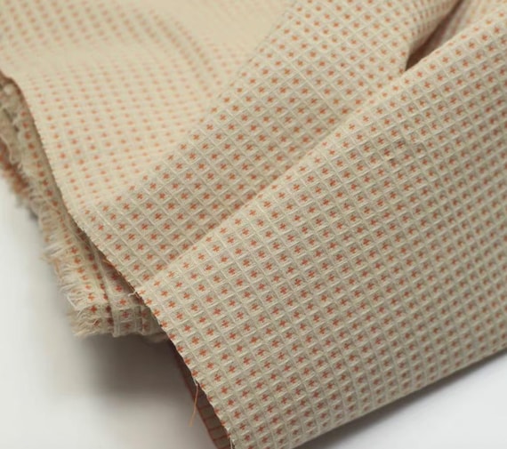 Jacquard linen cotton fabric by the yard