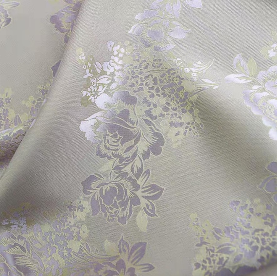 Jacquard floral viscose fabric by the yard