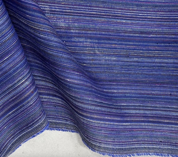 Striped linen fabric by the yard