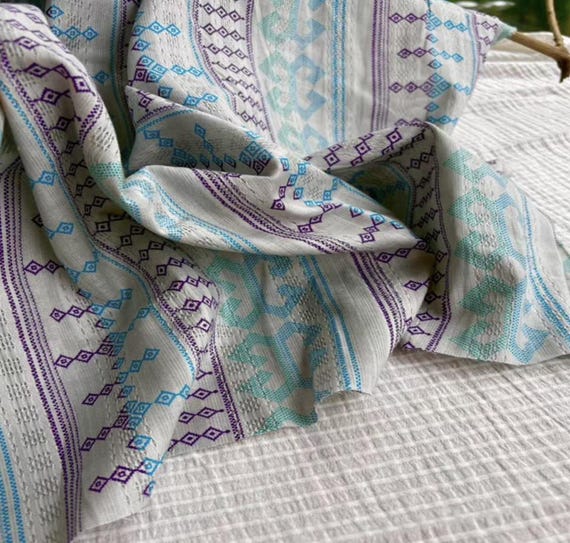 Jacquard ramie fabric by the yard