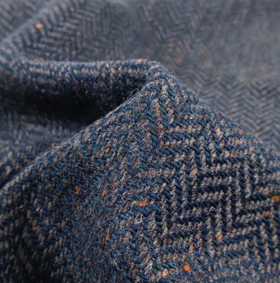 Herringbone wool fabric by the yard