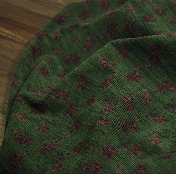 Print corduroy cotton fabric by the yard