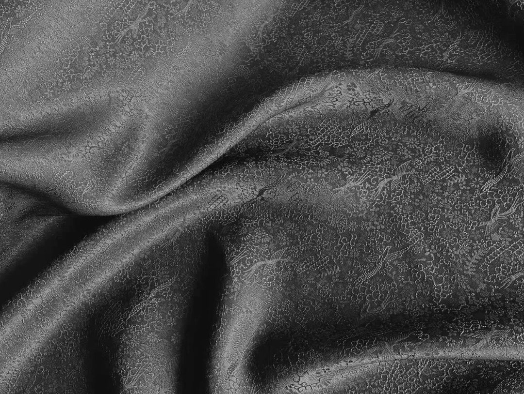 Jacquard Silk Fabric by the Yard Etsy