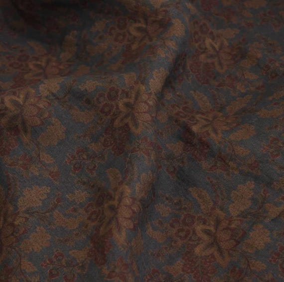 Print floral linen fabric by the yard