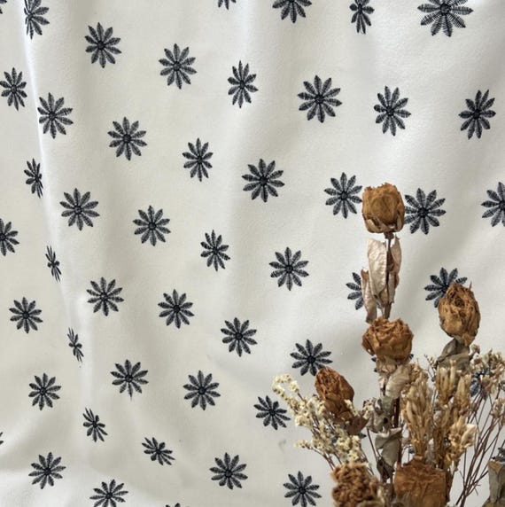 Flowers Embroidery fabric by the yard