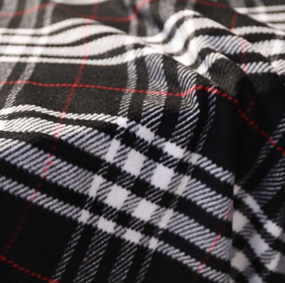 Plaid Wool fabric by the yard