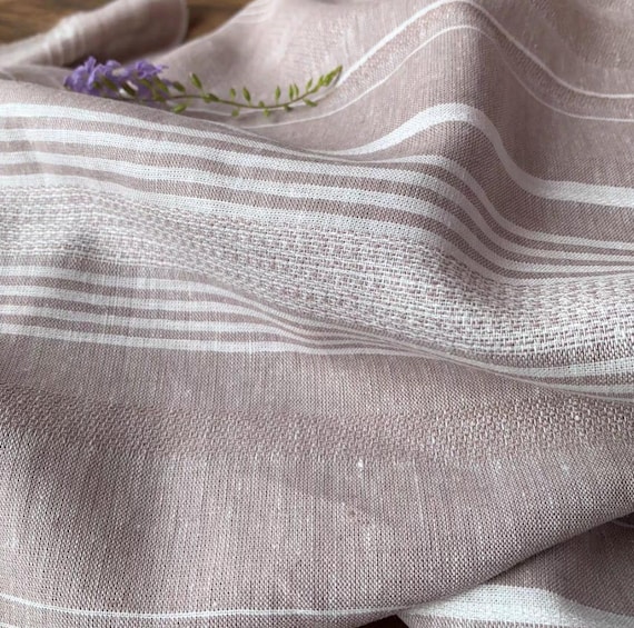 Jacquard Striped Linen fabric by the yard