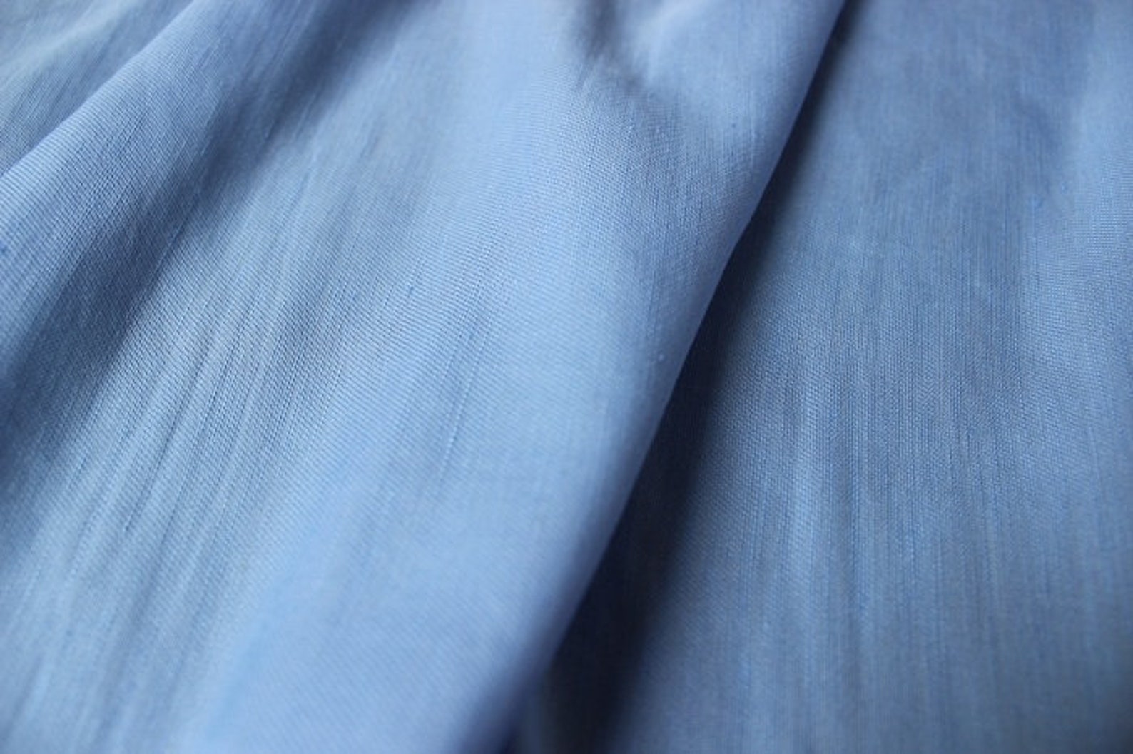 Blue Silk linen fabric by the yard Etsy