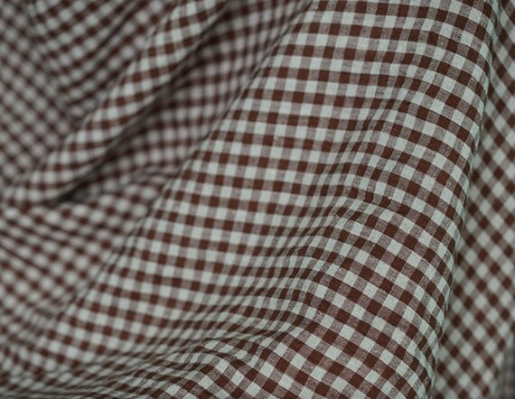 Plaid linen fabric by the yard