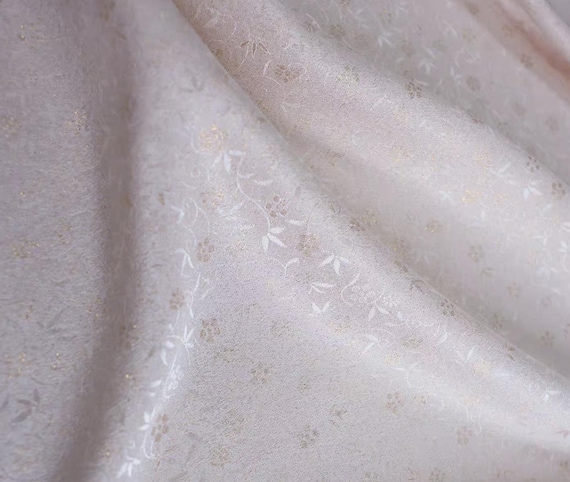 Shimmery Jacquard silk fabric by the yard