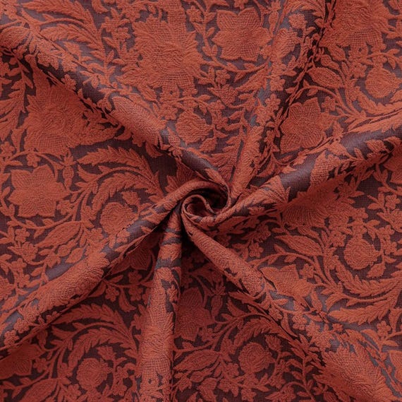 Jacquard floral viscose fabric by the yard