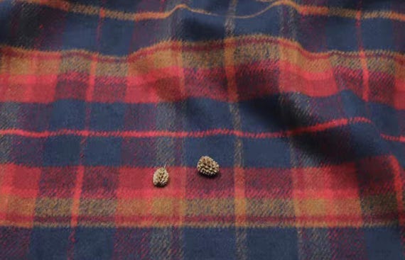 Plaid wool fabric by the yard