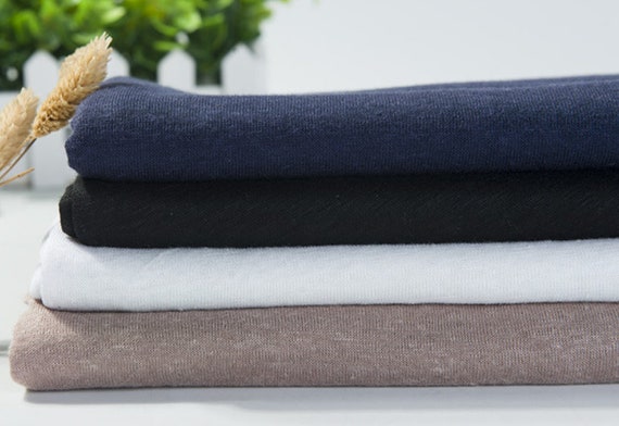Multi color options Knit linen cotton jersey fabric by the yard
