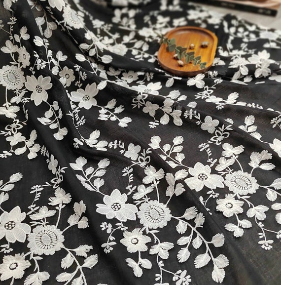 Embroidery cotton fabric By the yard