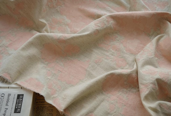 Jacquard linen cotton fabric by the yard