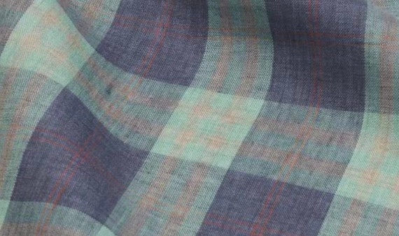 Plaid linen fabric, Grid linen fabric, Checkered linen fabric, Gingham linen fabric by the yard