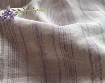 Striped Linen fabric by the yard
