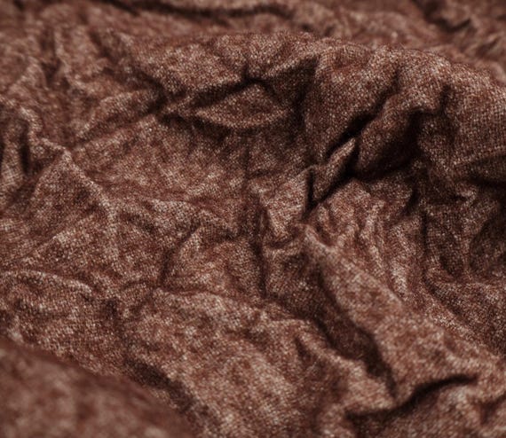Crinkled wool fabric by the yard