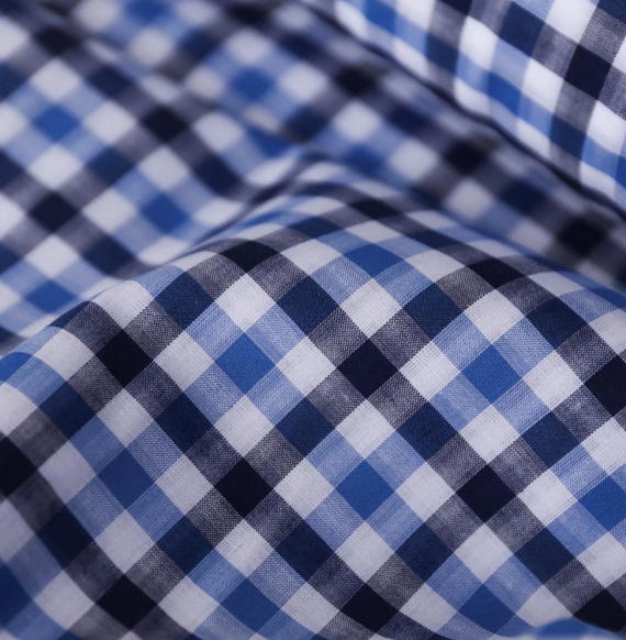 Plaid cotton fabric by the yard
