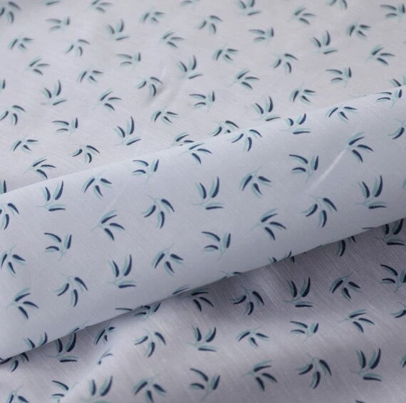 Print floral linen fabric by the yard