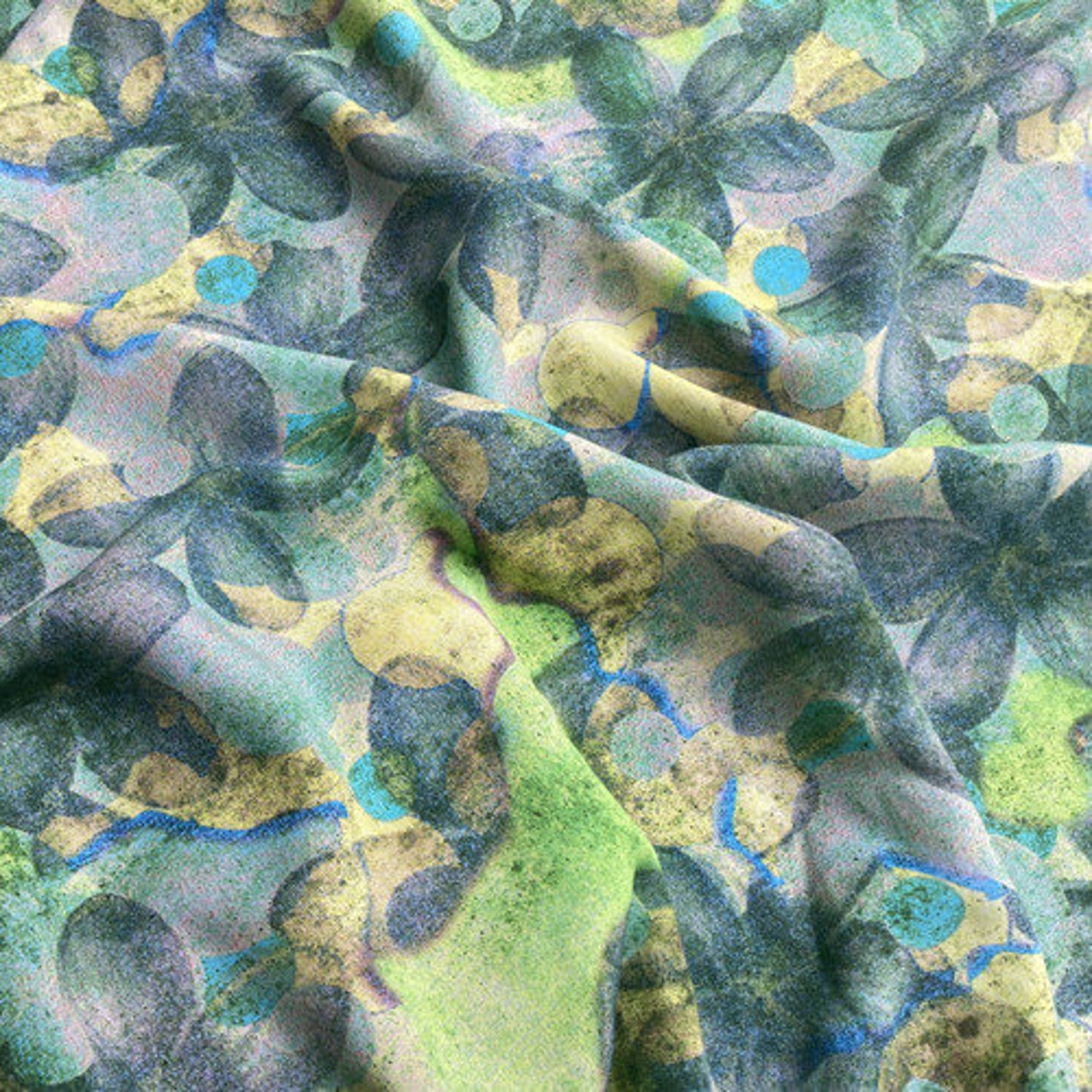 Print floral viscose fabric by the yard Etsy