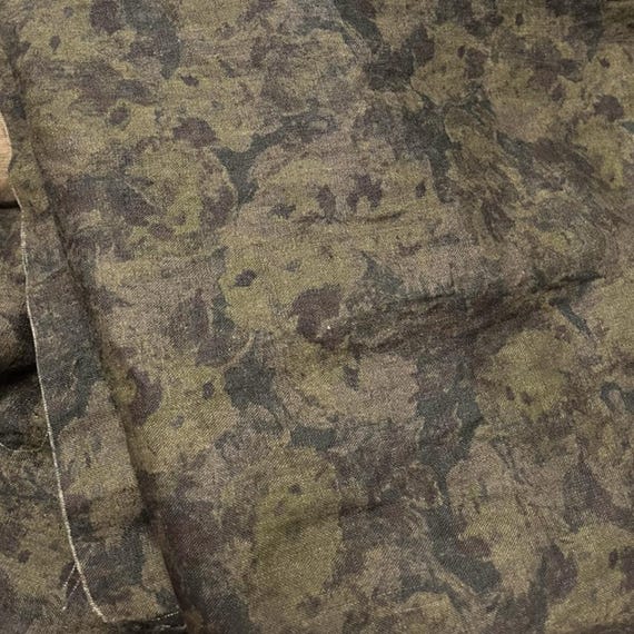 Print floral linen fabric by the yard