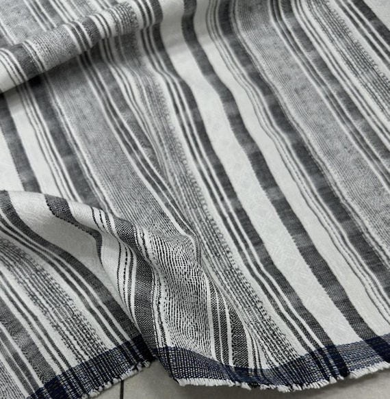 Striped Linen fabric by the yard