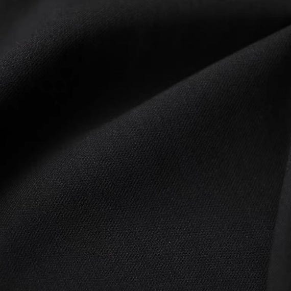 Black Worsted Wool fabric by the yard SUITING Fabric