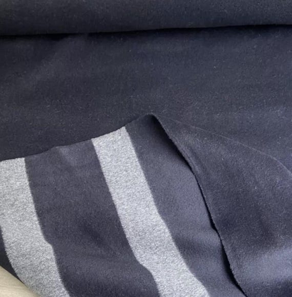 Reversible Double Faced wool fabric, Striped Double Sided Wool fabric by the yard