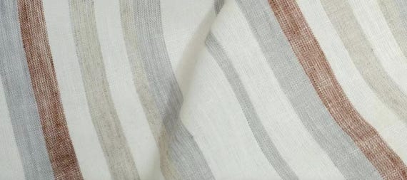 Stripes linen fabric, striped linen fabric by the yard