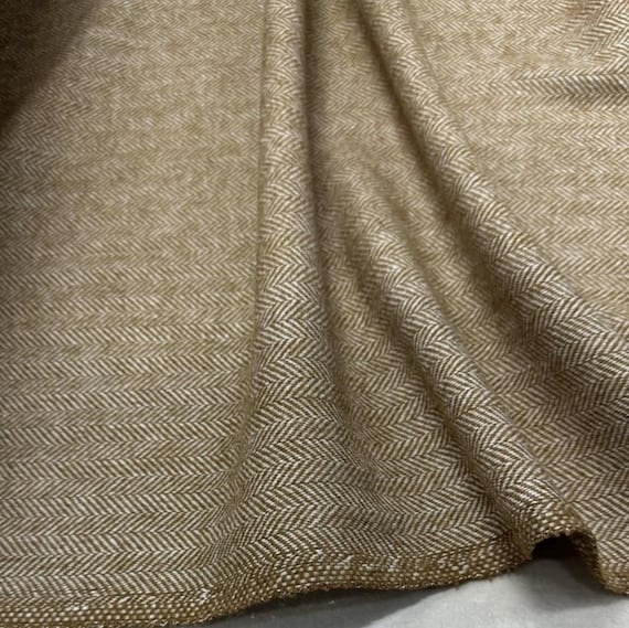Herringbone wool fabric by the yard