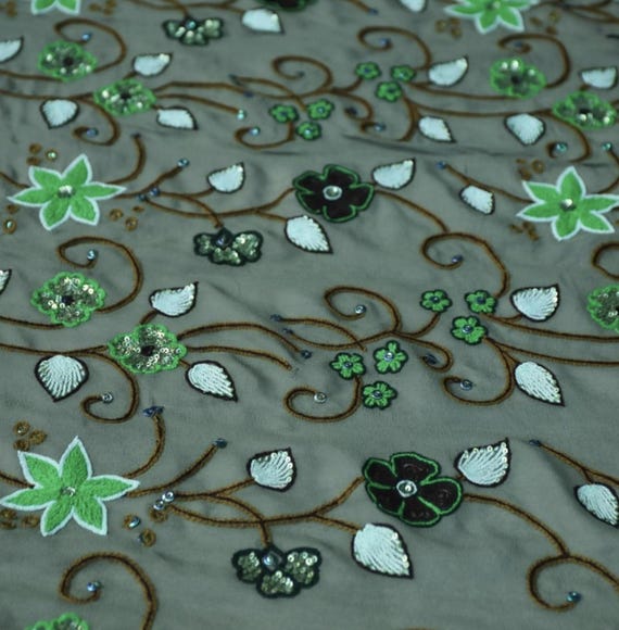 Embroidery silk fabric by the yard