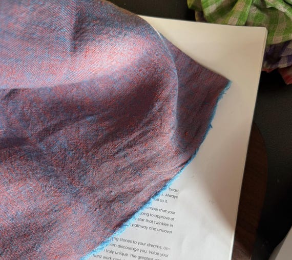 Yarn dyed iridescent linen fabric by the yard