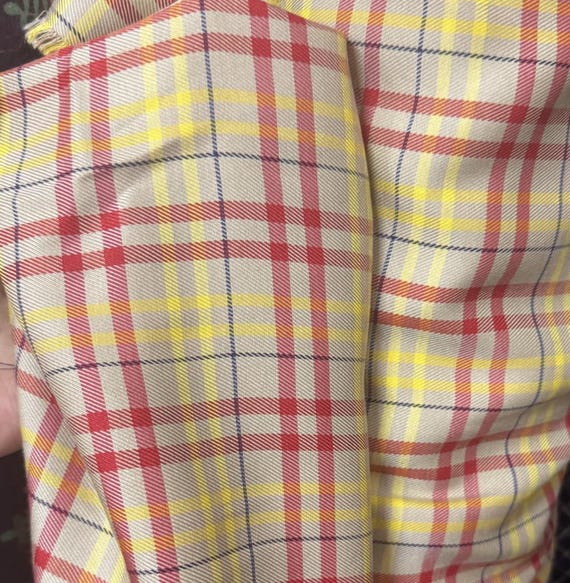 Multi-color Plaid cotton fabric by the yard