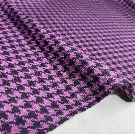 Houndstooth wool fabric by the yard