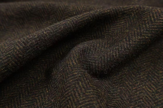 Herringbone wool fabric by the yard