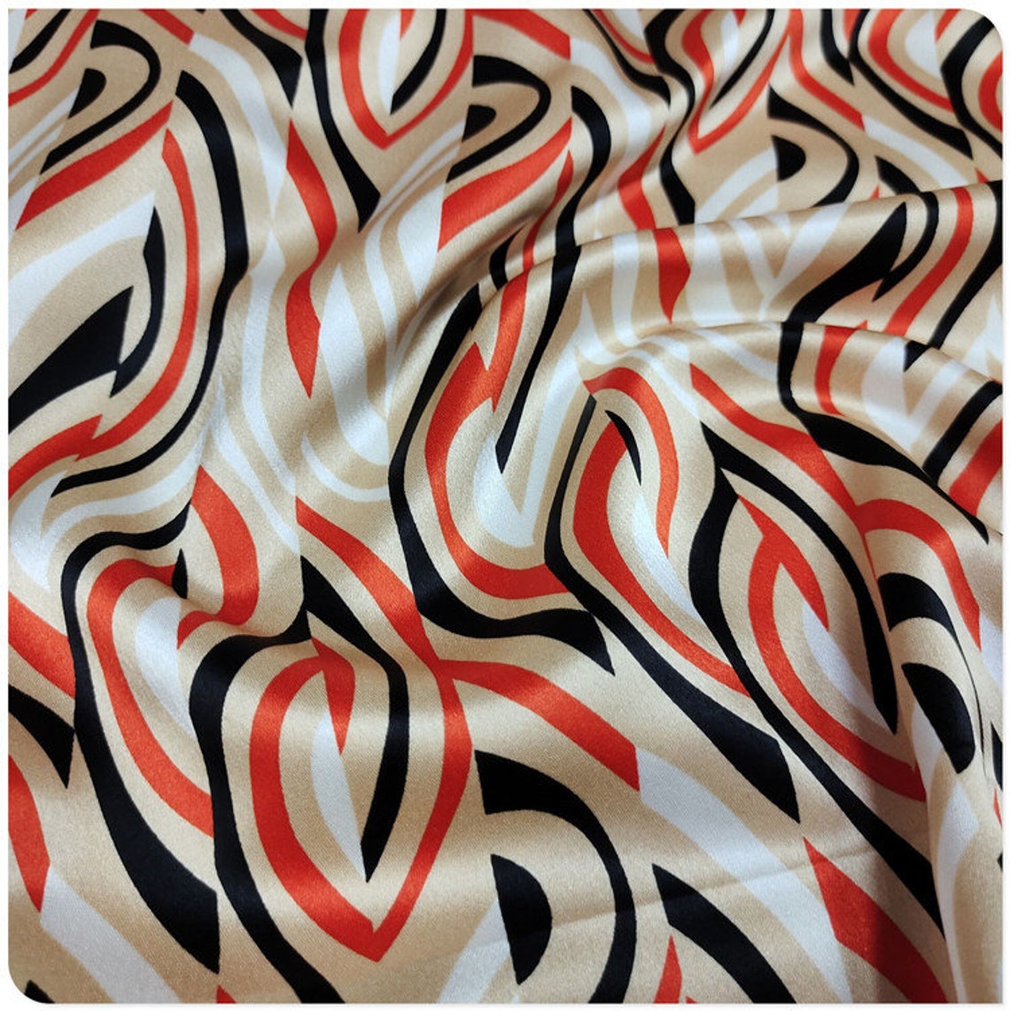 Print triacetate fabric by the yard Etsy