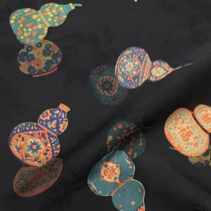 Jacquard Print Gambiered silk fabric by the yard
