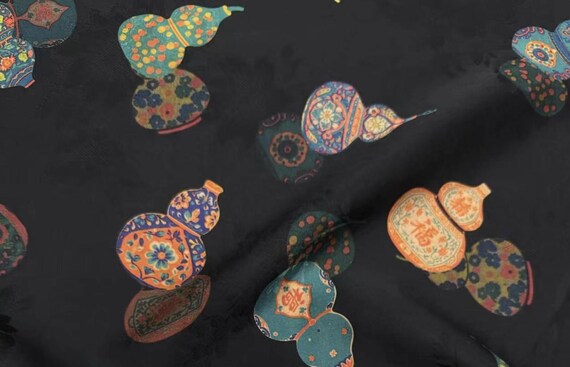 Jacquard Print Gambiered silk fabric by the yard