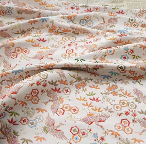 Crane Jacquard brocade fabric by the yard