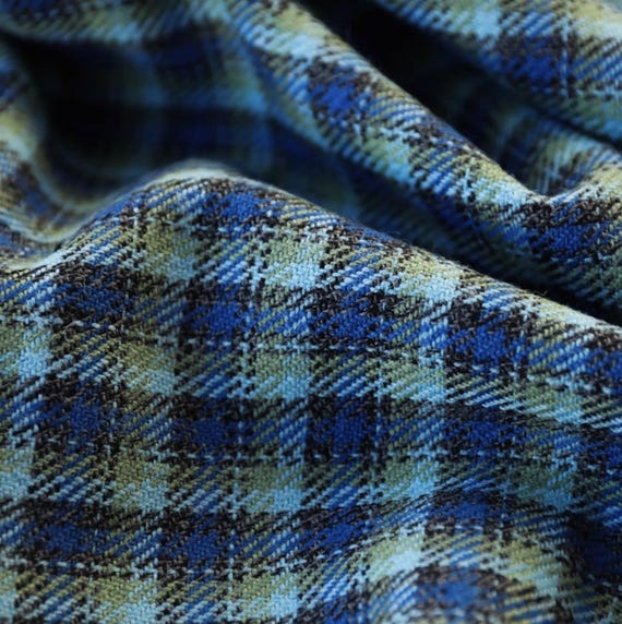 Plaid Wool fabric by the yard